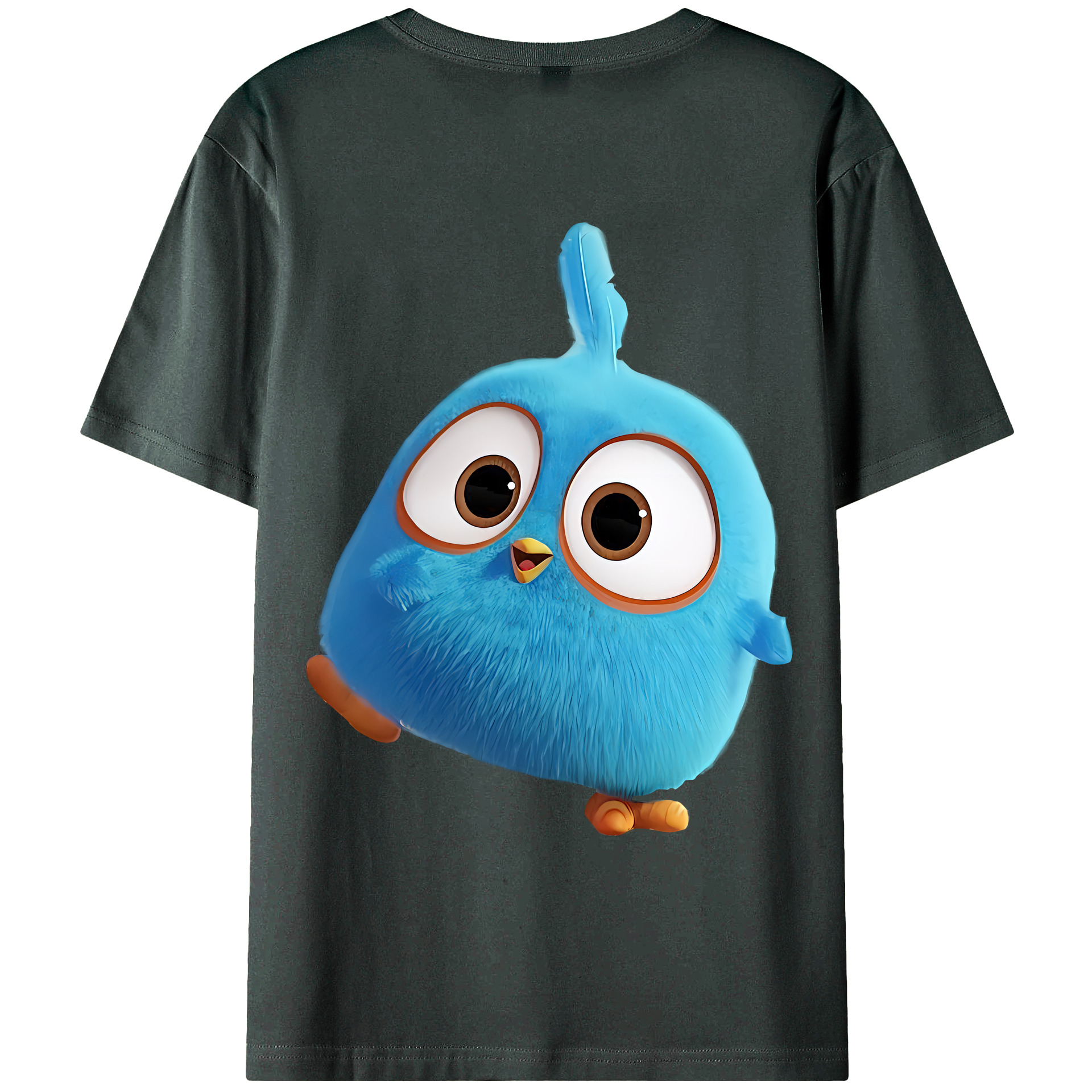 （画像用） Angry Birds アングリーバード 綿100％ メンズ半袖Tシャツ（バックプリント） 通気性